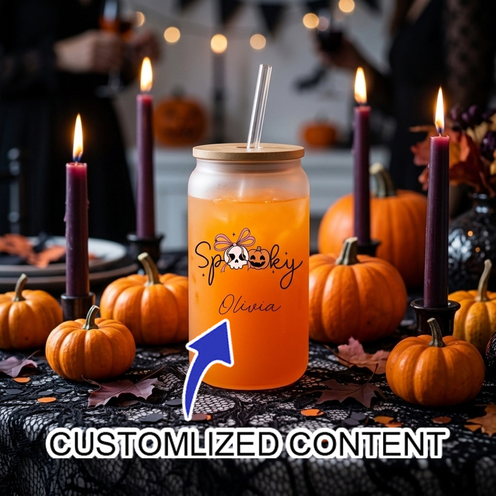 Coffee Equipment With Name - Copo de Vidro Personalizado para Halloween