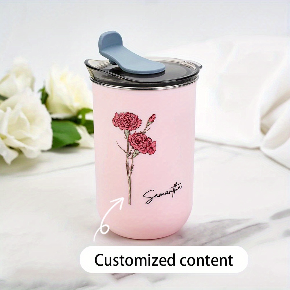 Coffee Equipment With Name - Copo Térmico Personalizado com Flor de