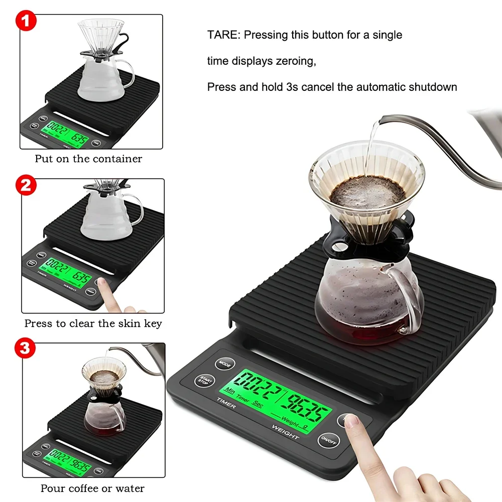 Balança eletrônica de café por - Scale Drip Timer avaliação e preço