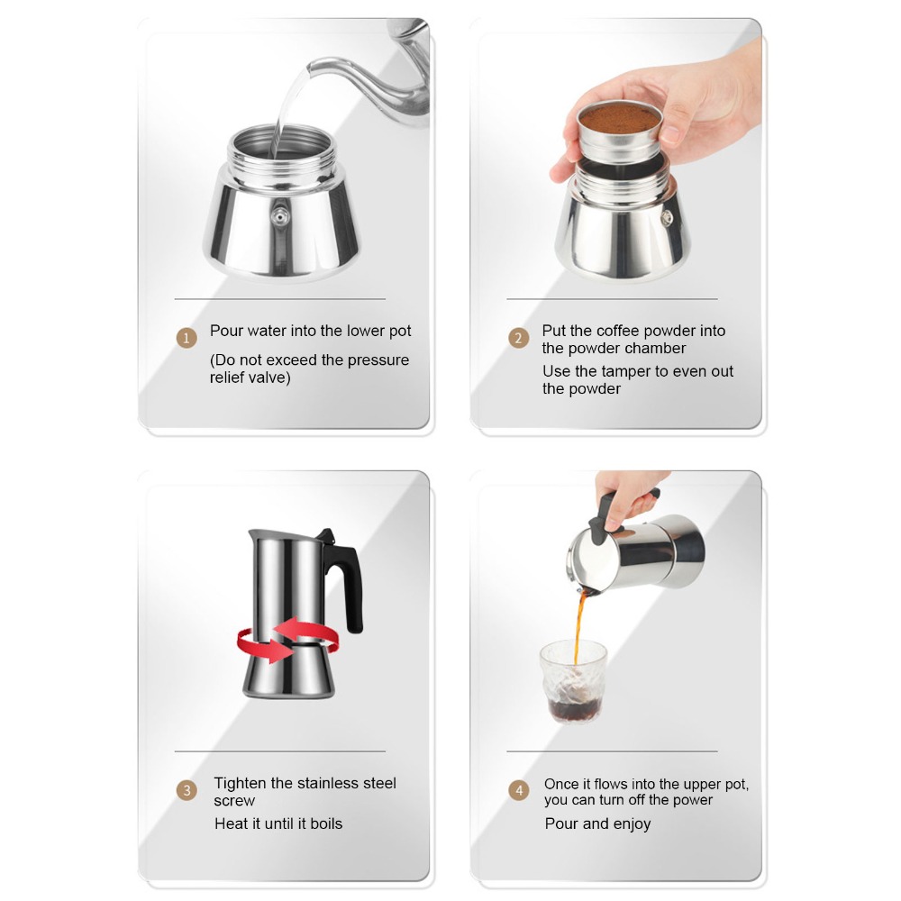 Cafeteira Moka de Aço Inoxidáv - Quality Coffee Equipment avaliação e preço